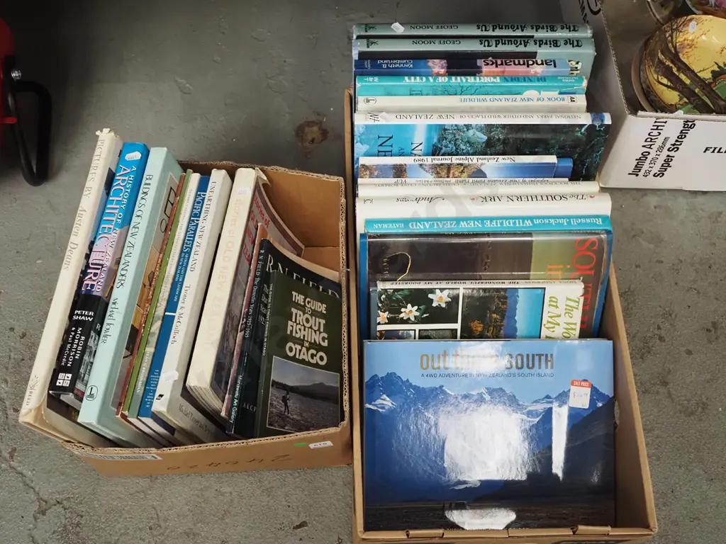 2x boxes of NZ books - green dots Image 1++