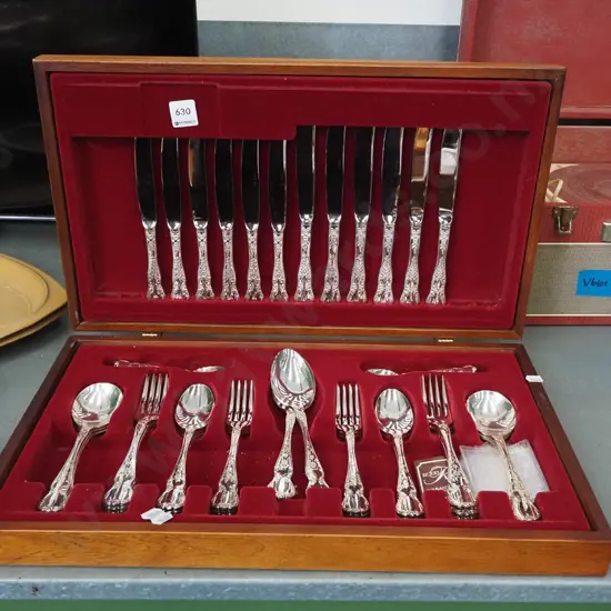 mahogany cased Rodd cutlery set - incomplete