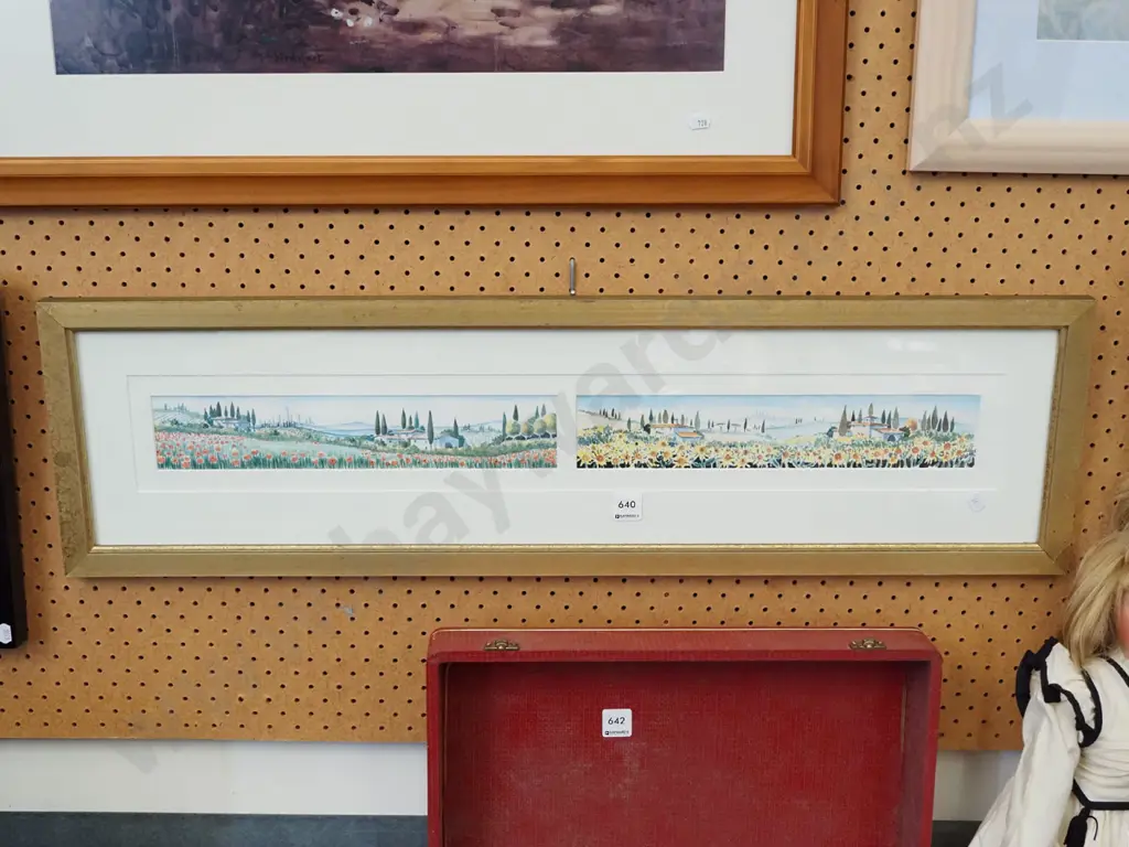 framed diptych - poppies and sunflowers Image 1++