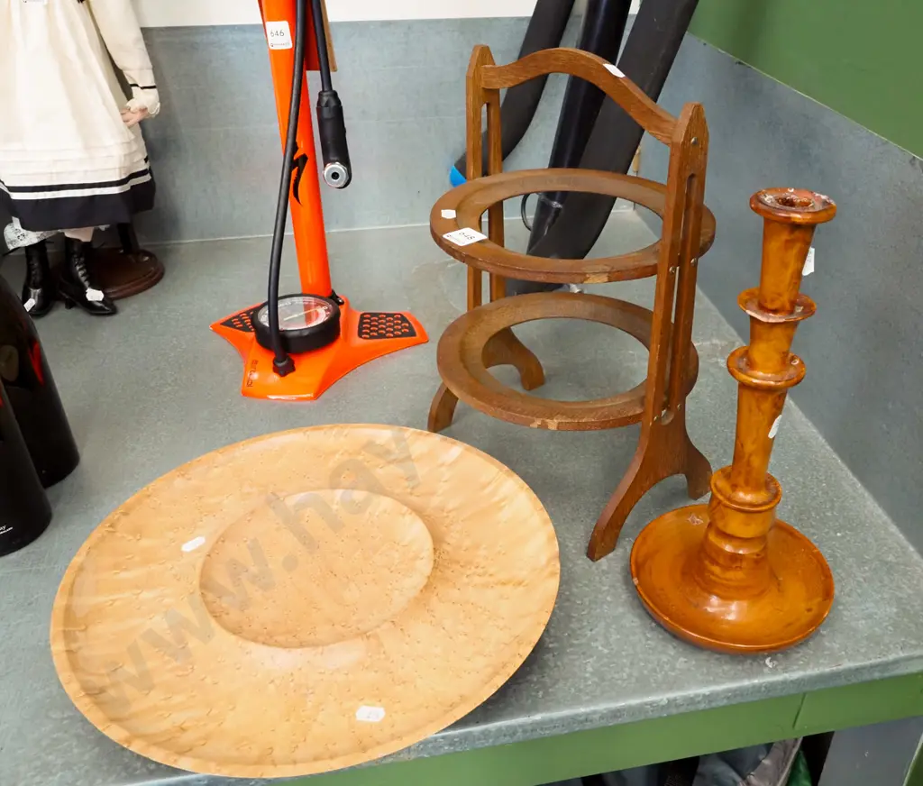 wooden candlestick, plate stand, burr wood lazy suzan Image 1++