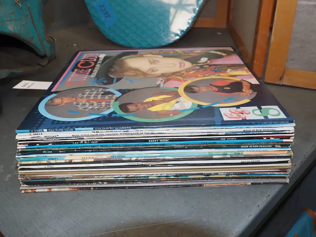 stack of LPs; Culture Club, Joe Cocker etc Image 1++