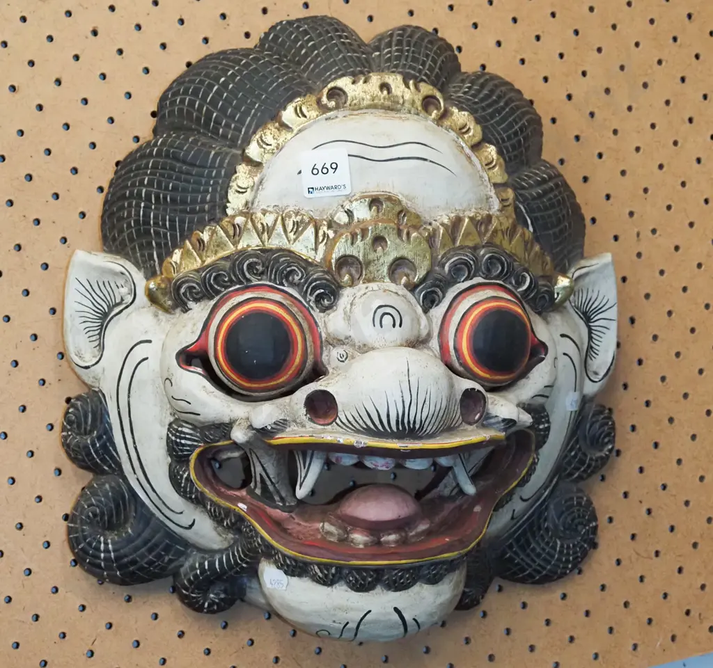 wooden ethnic souvenir mask Image 1++