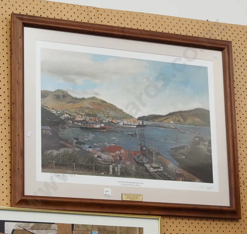 framed presentation print - Lyttleton Harbour 1987 Image 1++