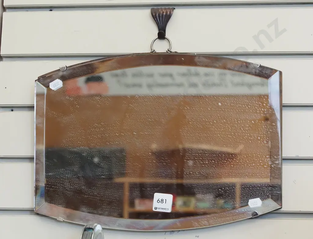 small deco bevelled edge wall mirror W360 Image 1++