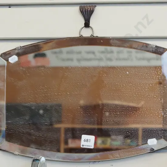 small deco bevelled edge wall mirror W360