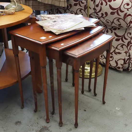 mahogany nest of 3 tables