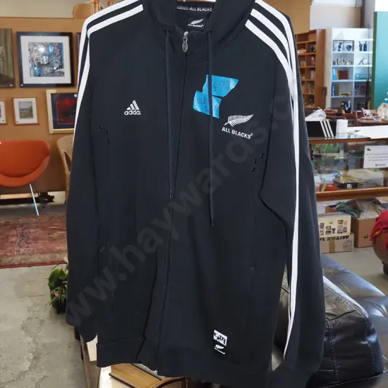 Adidas 3 stripe All Blacks hoody - size L