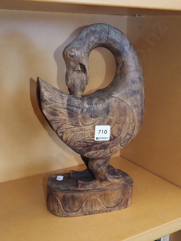 carved wooden bird figurine H320 Image 1++