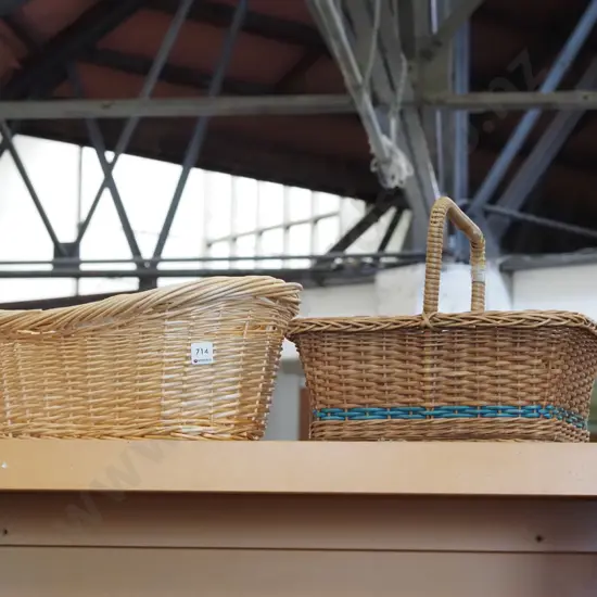2x cane baskets