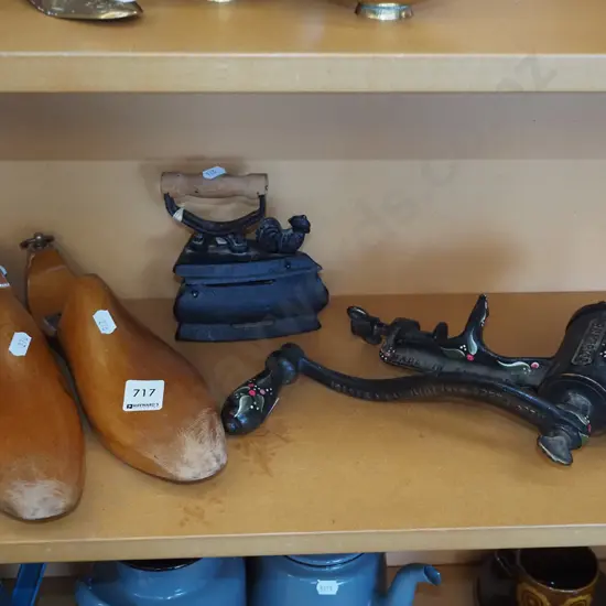 shoe forms, sad iron, mincer