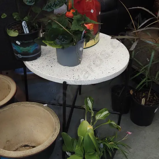 composite topped metal based end table