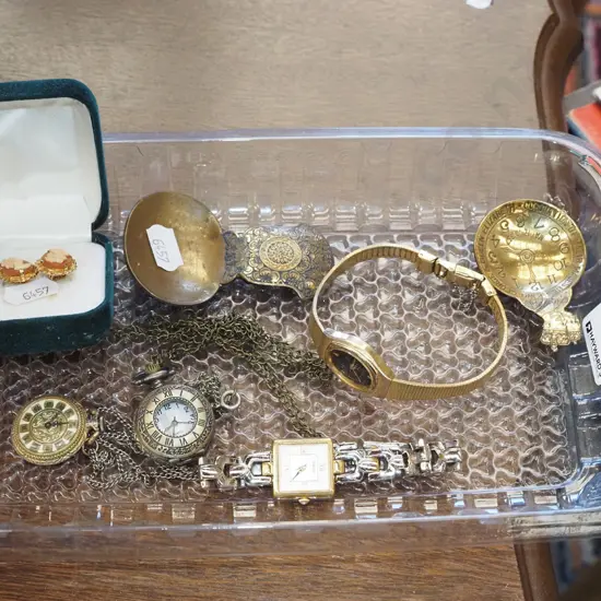 tray; costume jewellery etc