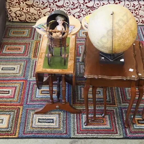 multi coloured polyester rectangle design edged floor mat L2300 