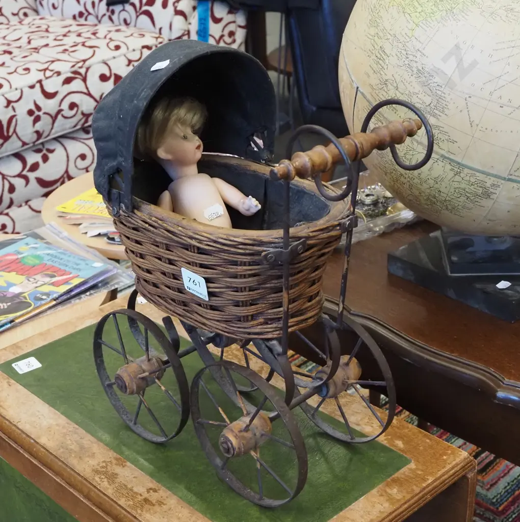 porcelain doll and pram Image 1++