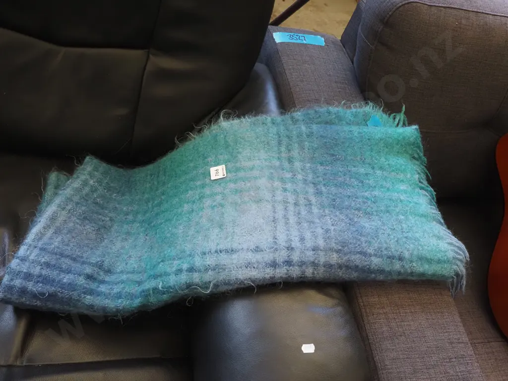 teal mohair blanket Image 1++