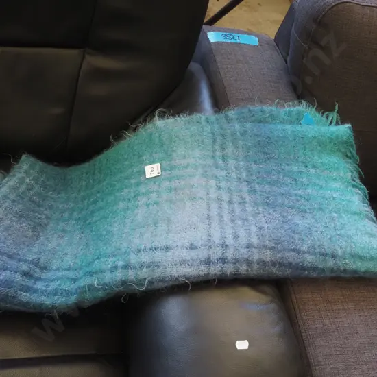 teal mohair blanket