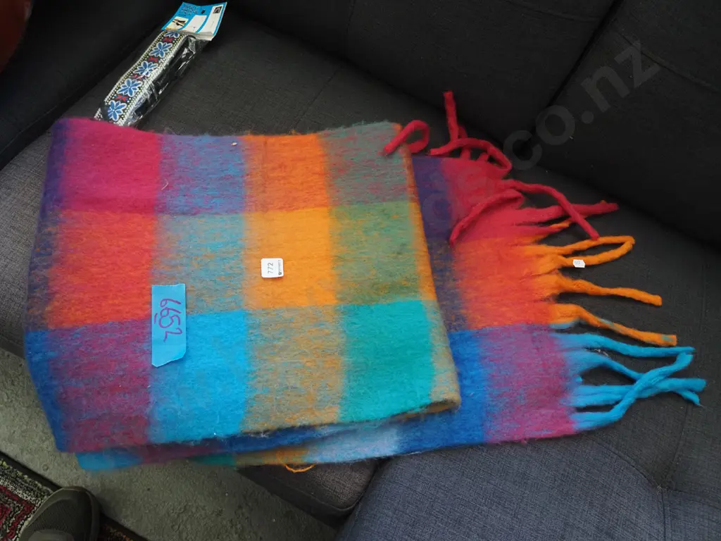multi coloured mohair scarf Image 1++