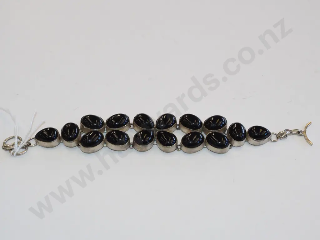 sterling silver and black stone bracelet Image 1++