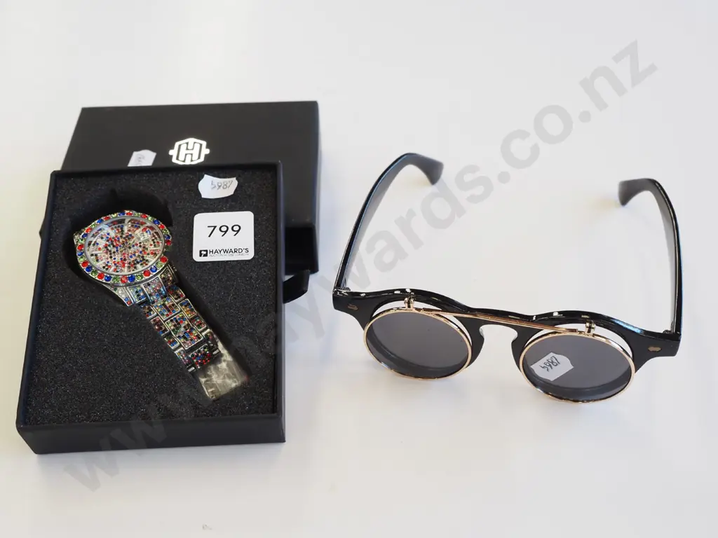 sunglasses, sparkly wristwatch Image 1++