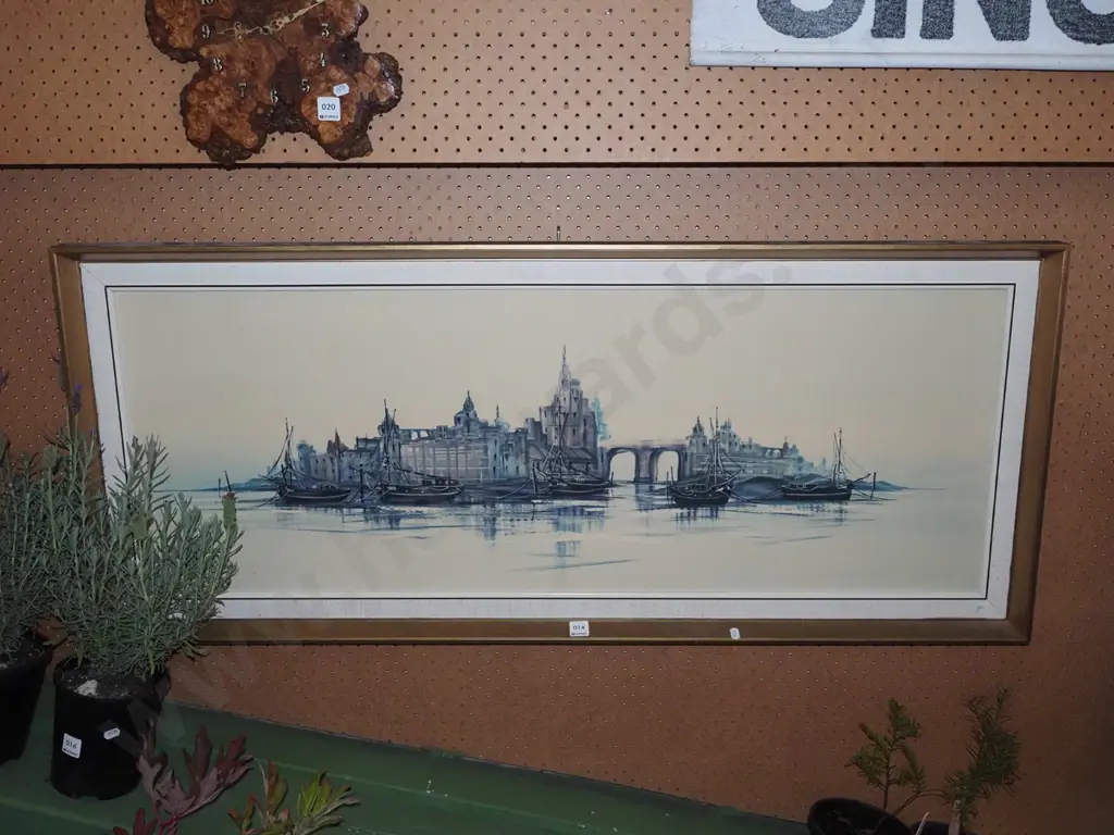 framed print - boats and island cityscape - fading Image 1++