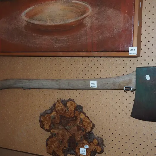 wooden handled axe