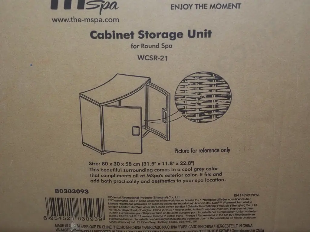yet to be assembled woven grey spa cabinet storage unit Image 1++