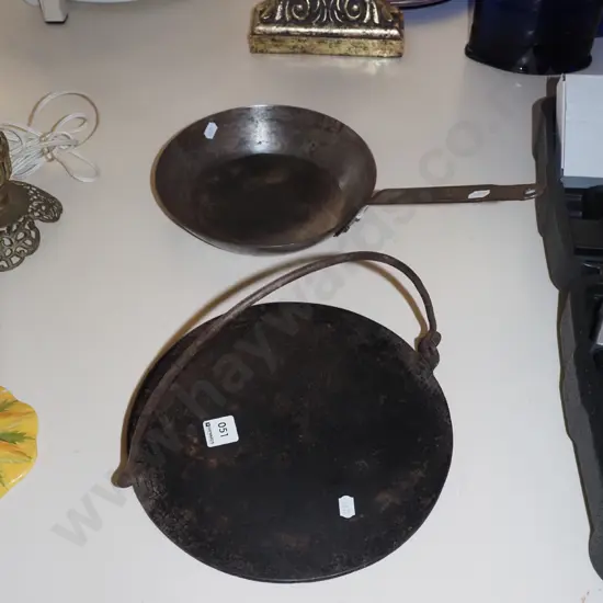 cast iron skillet, metal frying pan