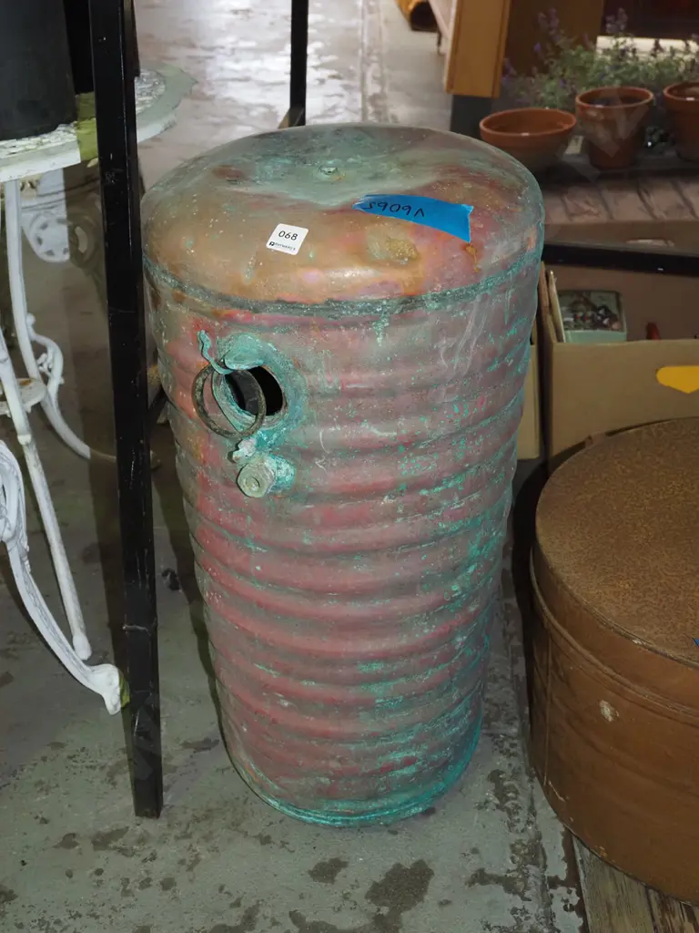small vintage copper hot water cylinder H660 Image 1++