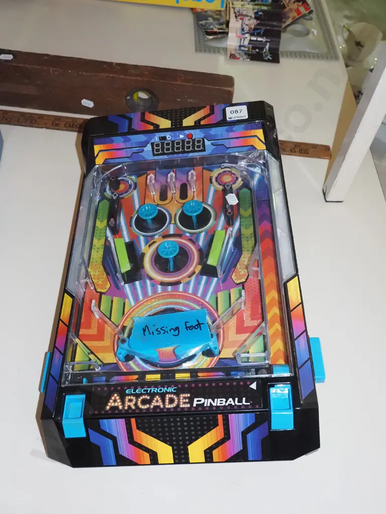 plastic table top pinball game - missing 1 foot - As Is No Returns Image 1++