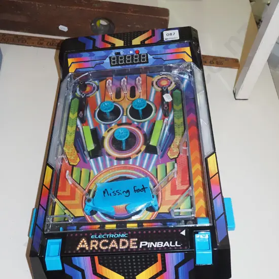 plastic table top pinball game - missing 1 foot - As Is No Returns