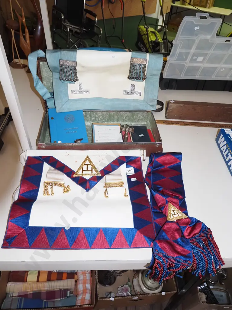 suitcase of lodge regalia, books Image 1++