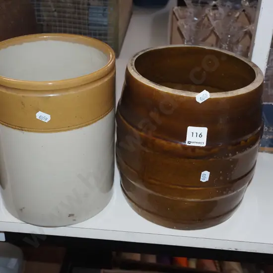 2x storage crocks - no lids