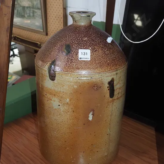 salt glazed bottle crock - chip to rim