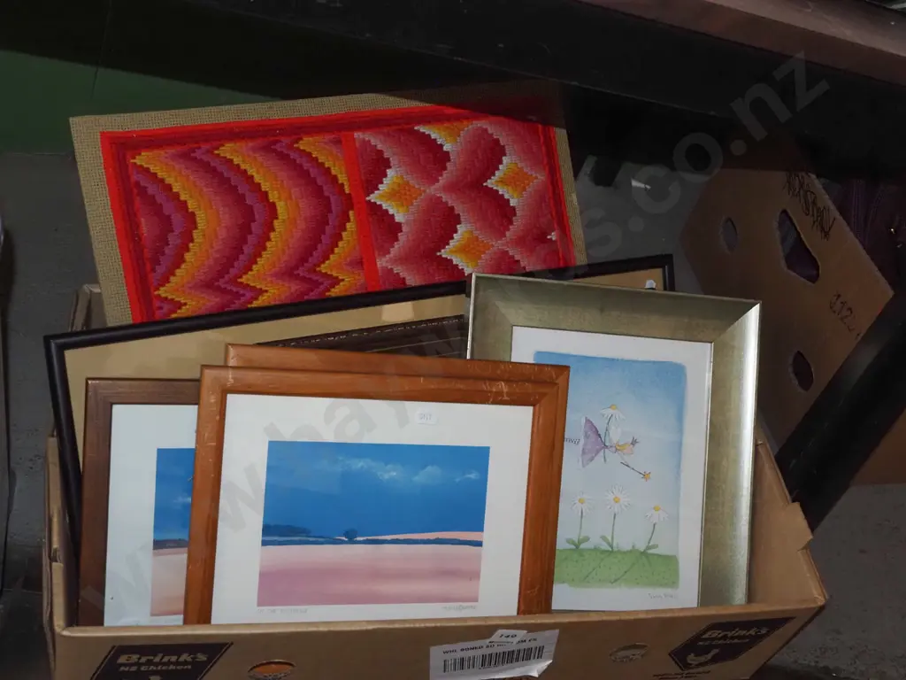 box; various prints, needleworks Image 1++