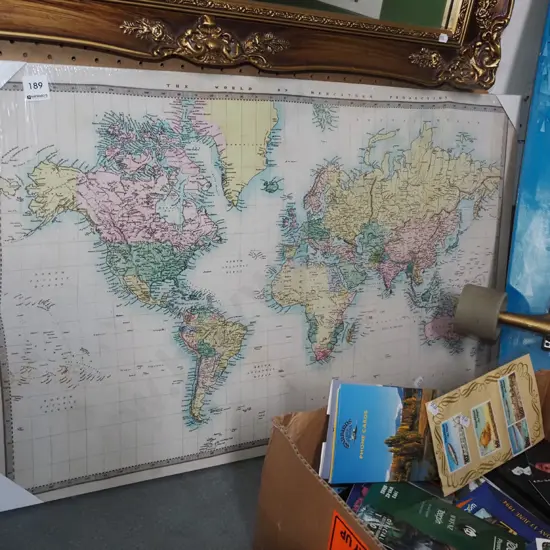 as new world map print on canvas