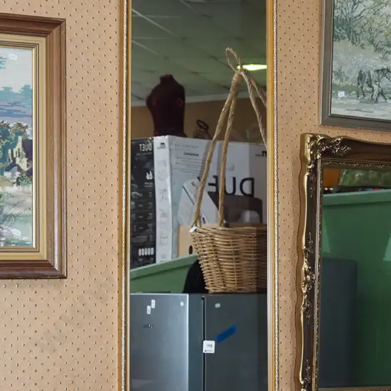 gilt framed  wall mirror H1090