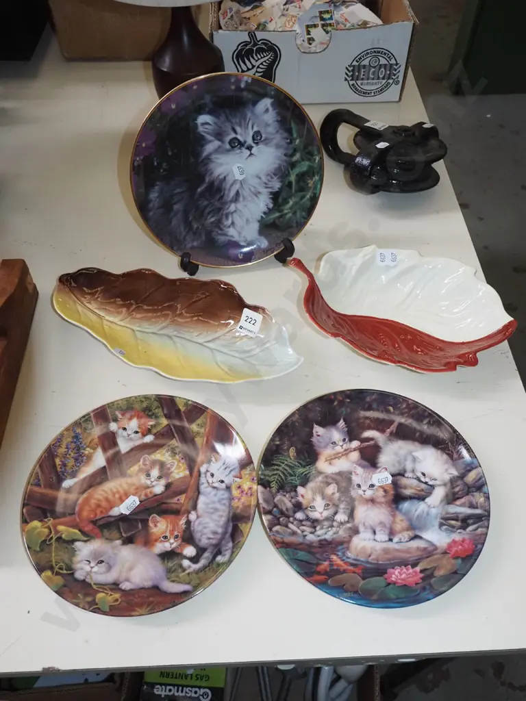 2x Carlton Ware dishes, 3x kitten themed plates Image 1++