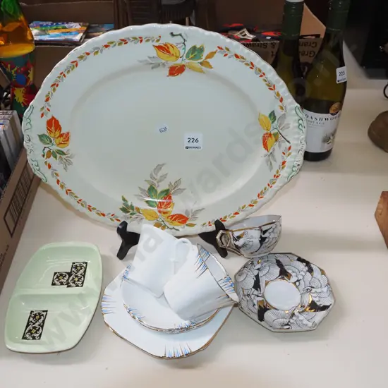 Grindley autumn leaves ashet - markings, Carlton Ware dish etc