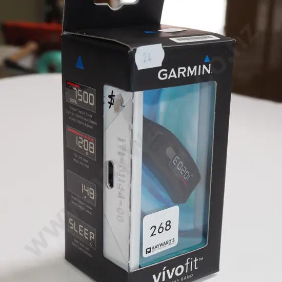 boxed Garmin Vivi Fit fitness band