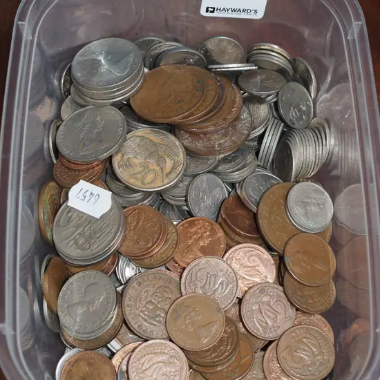 tray of coins