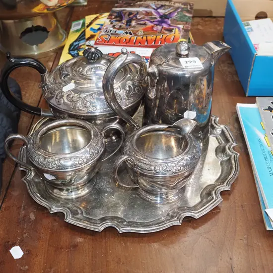 plated ware; tray, teapots etc