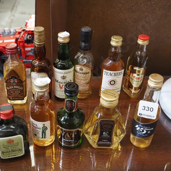 various whisky spirit miniatures