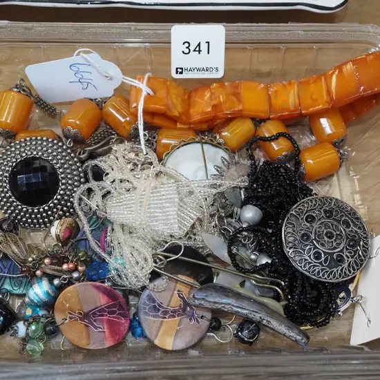 tray of costume jewellery