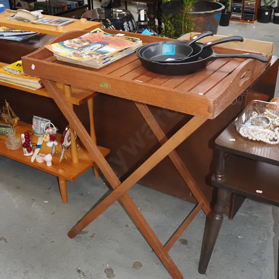 hardwood butler's tray and stand