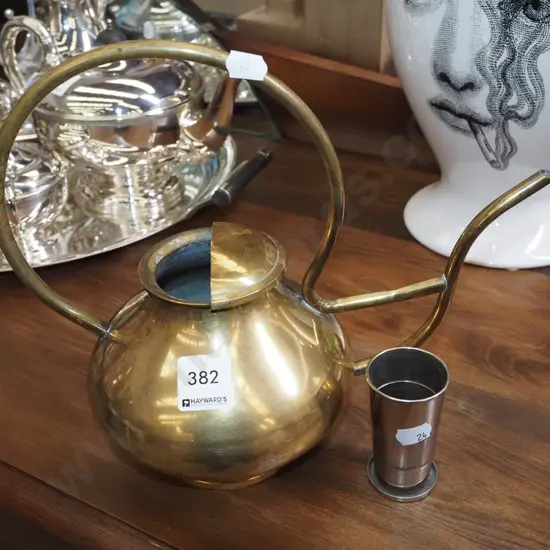brass watering can - small, nip pourer