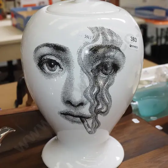 modern footed lidded canister - female smoker - H300