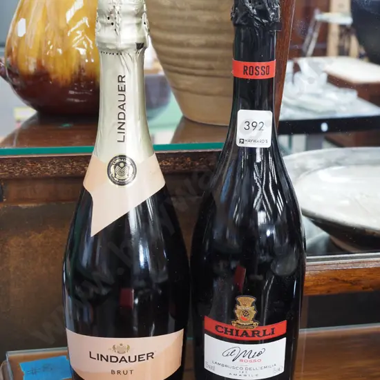 bottle of Italian red sparkling wine, 1x Lindauer Brut