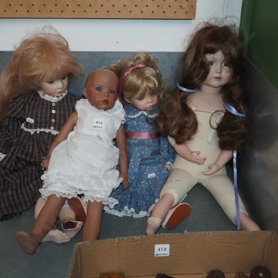 various dolls - some damage and missing parts