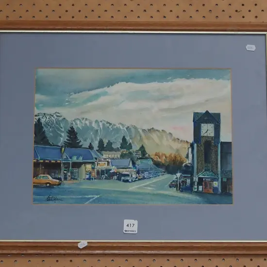 framed watercolour - Queenstown