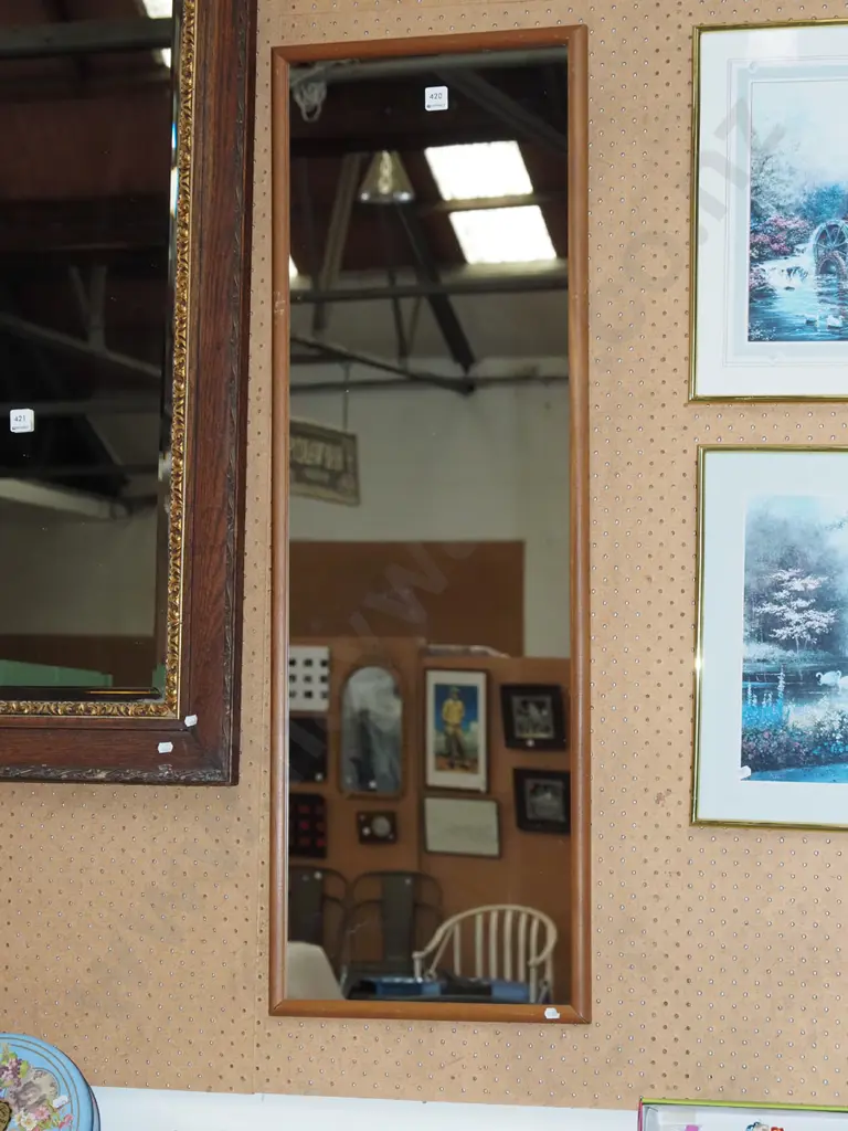 wood framed wall mirror H1000 Image 1++